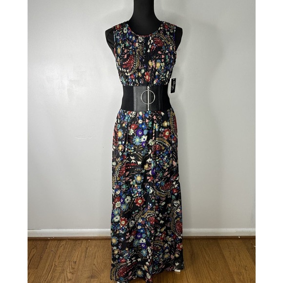 Beige By Eci Sleeveless Maxi Dress Small Floral Boho Cottage Core Maxi NWT - Picture 2 of 16